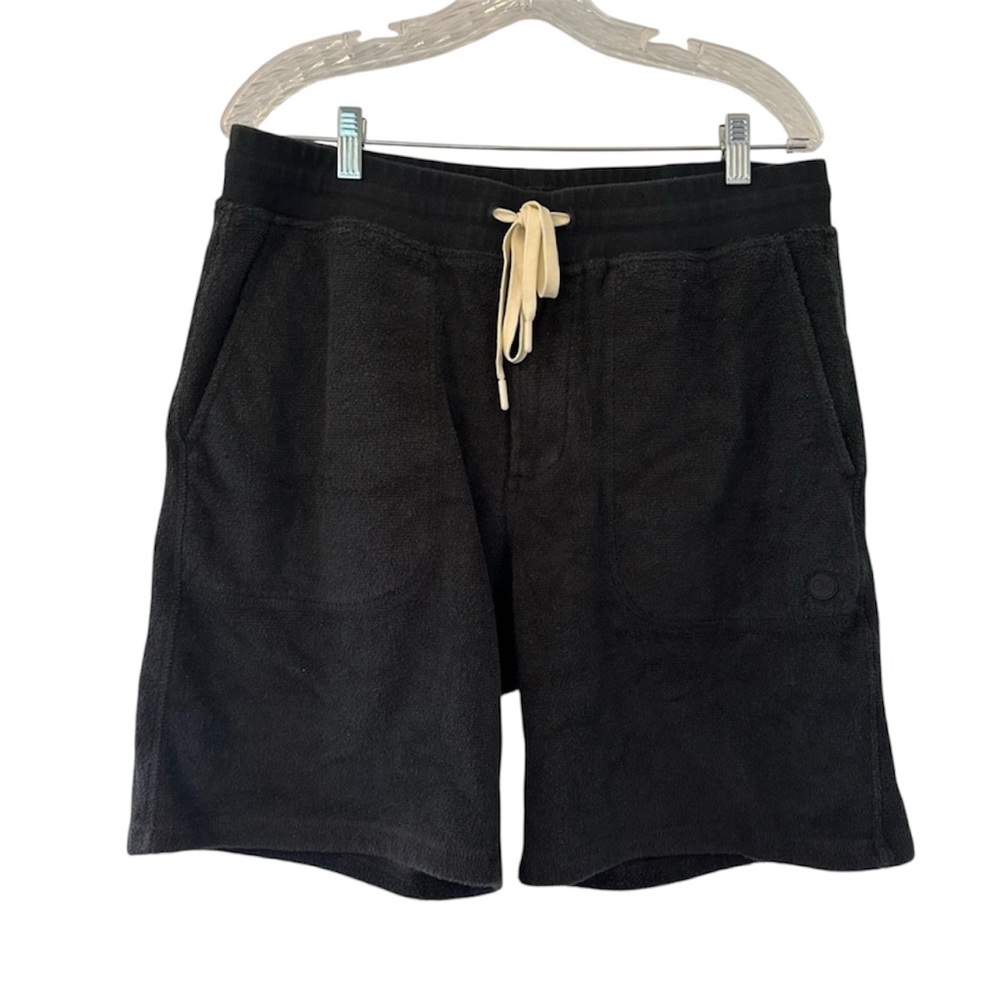 Outerknown Black Athletic Shorts with Cream Drawstring